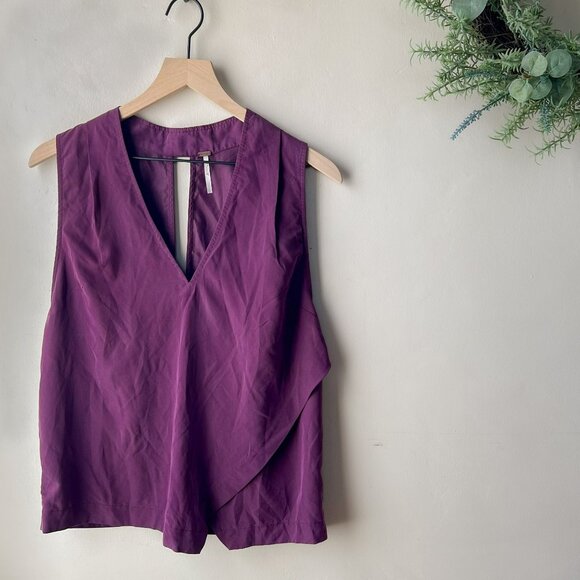 Free People Purple Simply Days V-neck Top - Picture 1 of 12